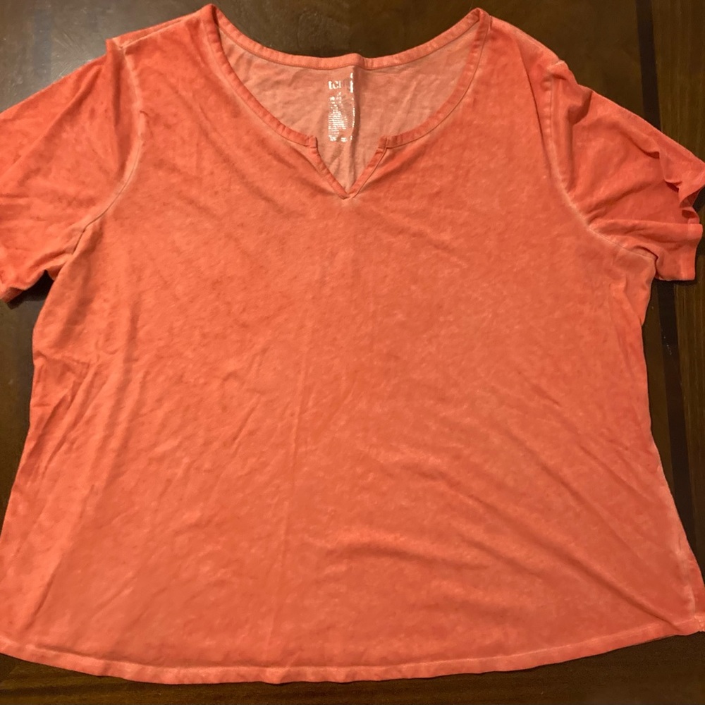 NWOT Ladies Size 4X Terra & Sky Peach Short Sleeve Top